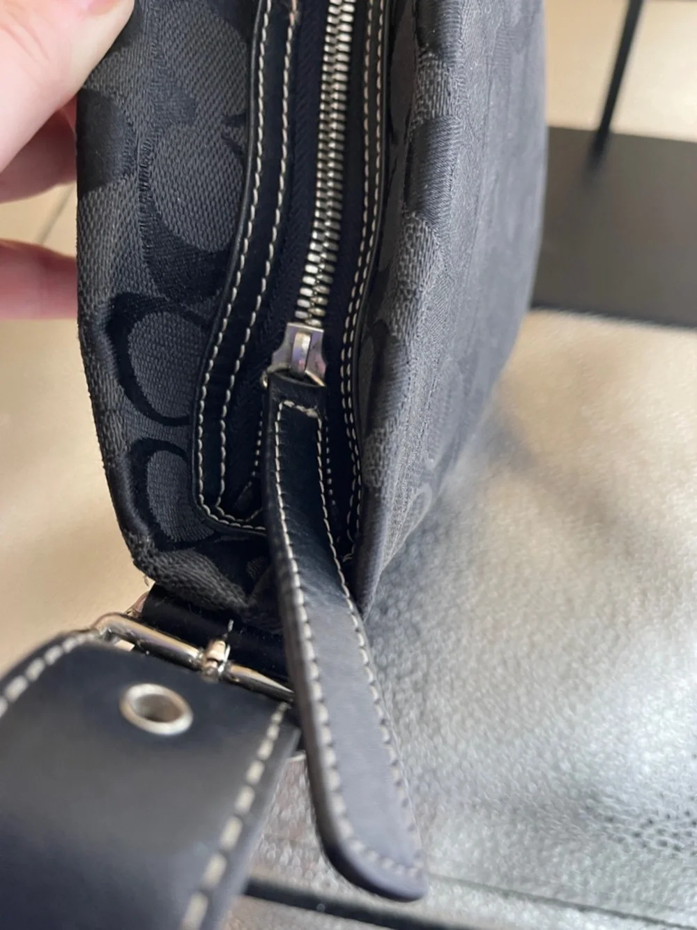 Coach Canvas and Leather Mid 2000s Black Signature Jacquard Bucket Bag E25-6076 - Picture 10 of 10